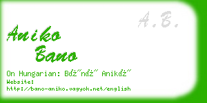 aniko bano business card